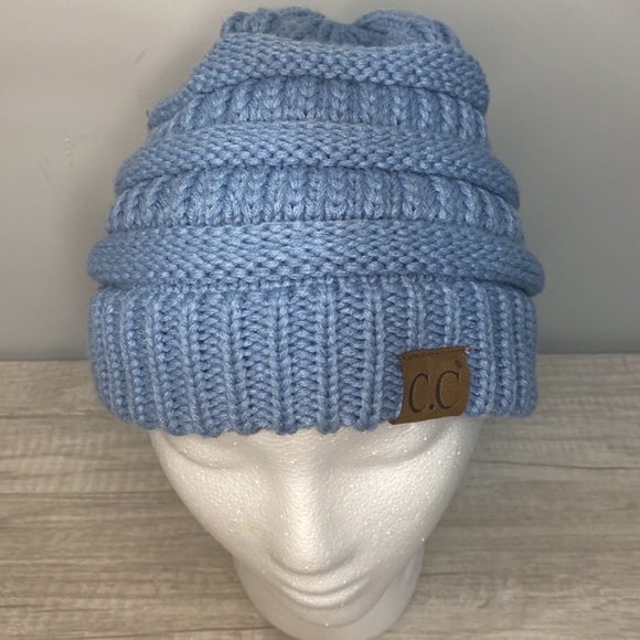 CC Beanie Bun/Ponytail Knit Hat Beanie - Picture 7 of 7